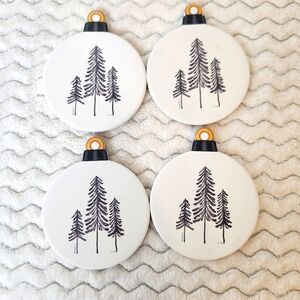 CatCoq Pine Tree Christmas Tree Ornament 4 Piece Coaster Set NWOT